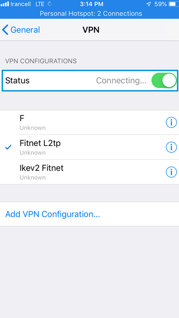 آموزش وی پی ان آیفون و آیپد