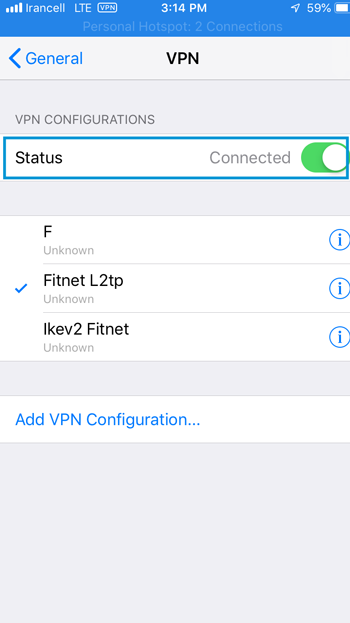 آموزش vpn در آیفون