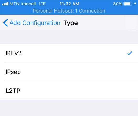 پروتکل vpn در آیفون و آیپد