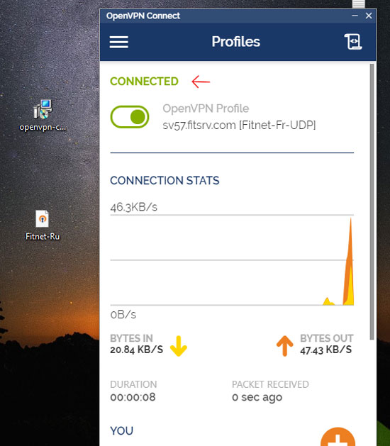 اتصال به openvpn